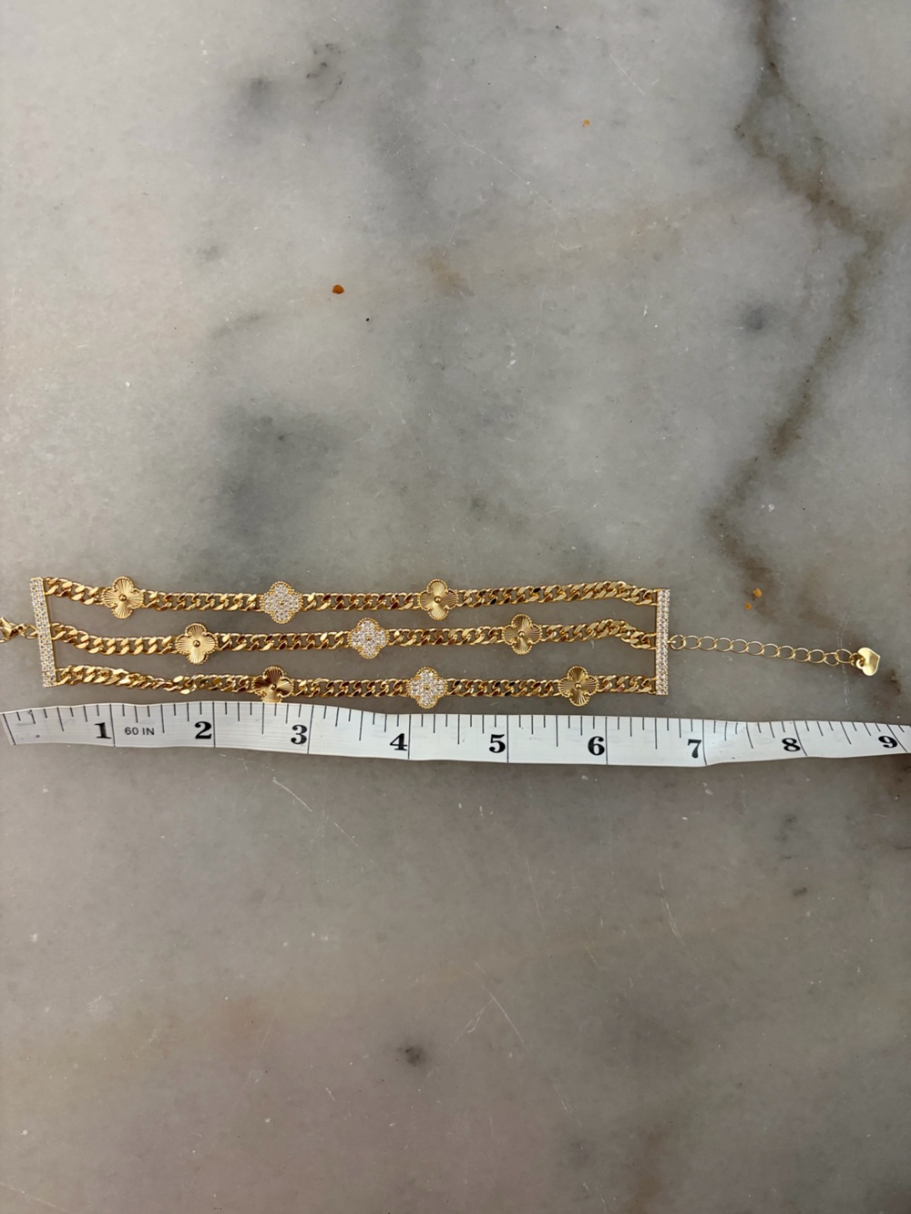 Gold Tone Floral Link Bracelet - Women Jewelry - Picture 5 of 5